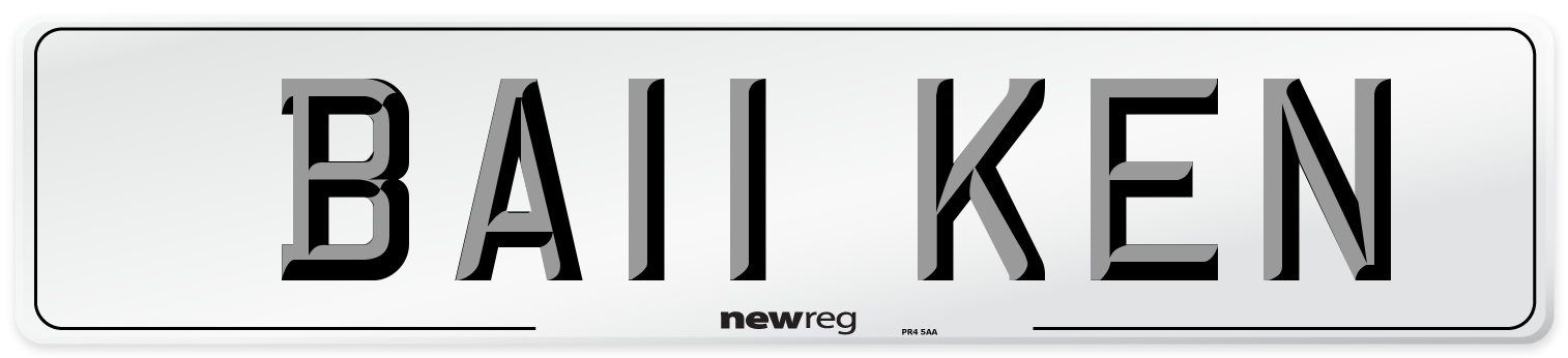 BA11 KEN Number Plate from New Reg